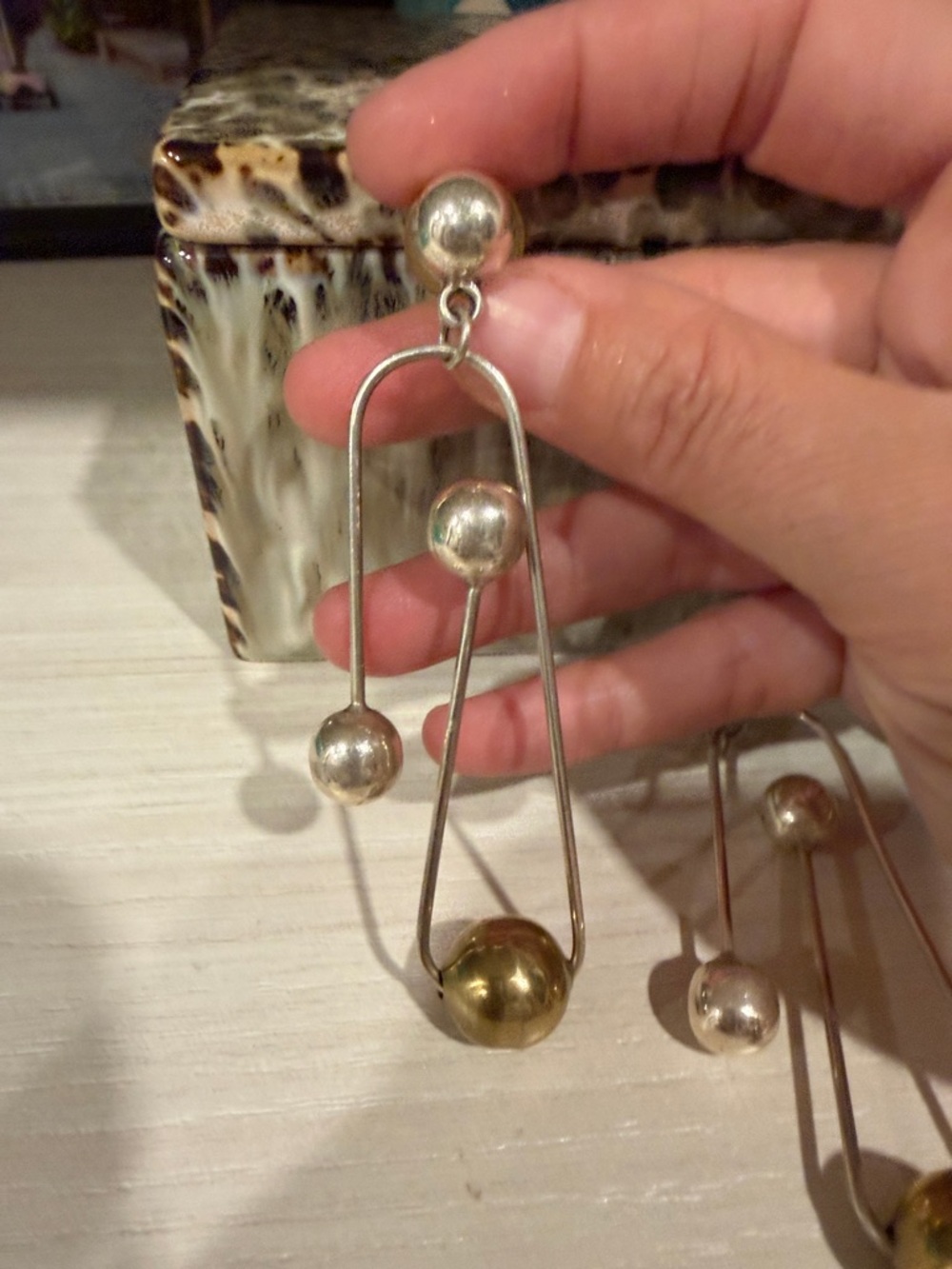 Vintage Art Deco Drop Earrings - Picture 2 of 2